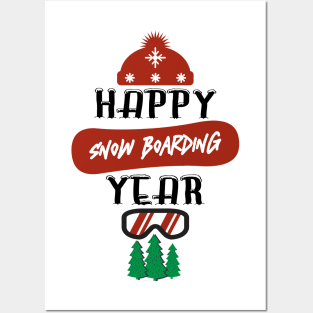 Happy Snowboarding Year Posters and Art